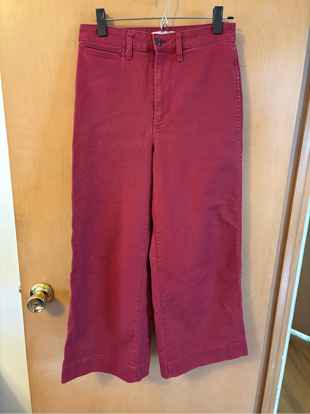 Madewell Emmett Wide-Leg Chino Pants in Red
